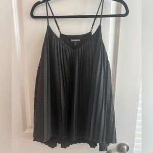 Express black shimmer pleated blouse